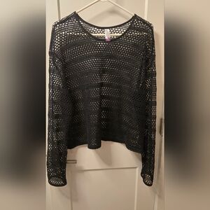 No Boundries Hollow OutBlack Mesh Knit Women's Top Size XXL